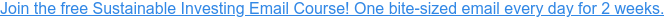 Join the free Sustainable Investing Email Course! One bite-sized email every  day for 2 weeks.